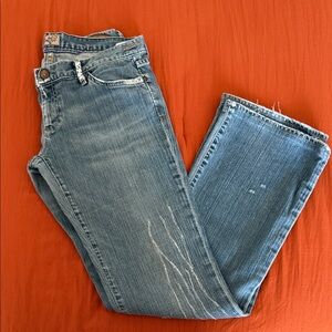 Gold Sign Denim Blue Straight Leg Jeans